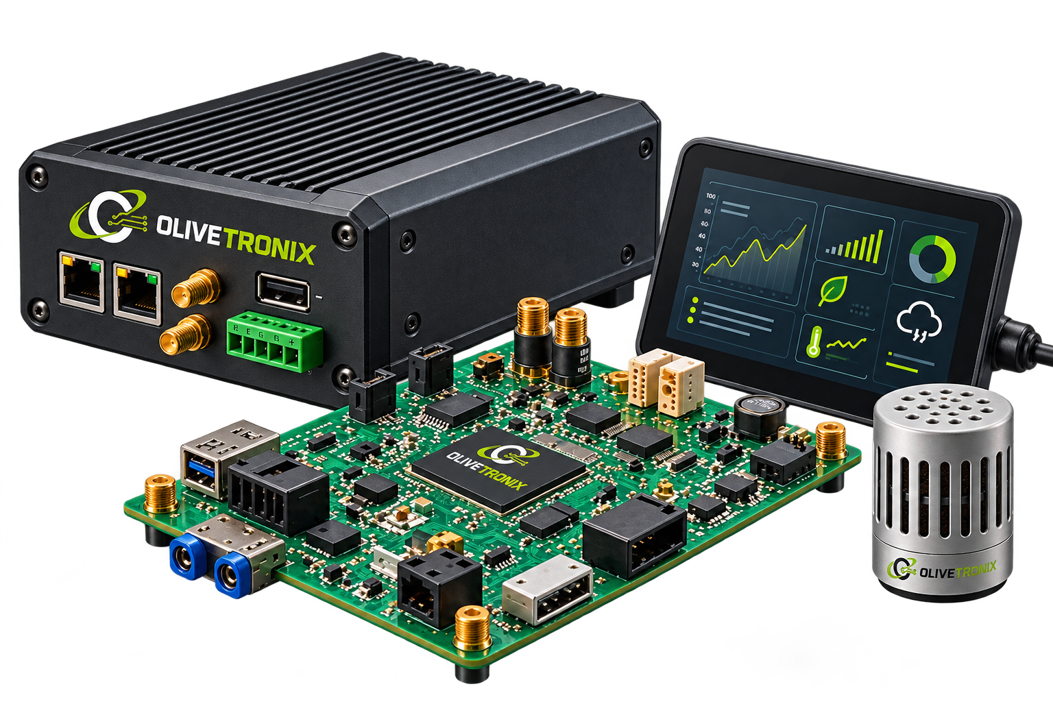 Custom embedded controller, PCB and sensor module engineered by Olivetronix