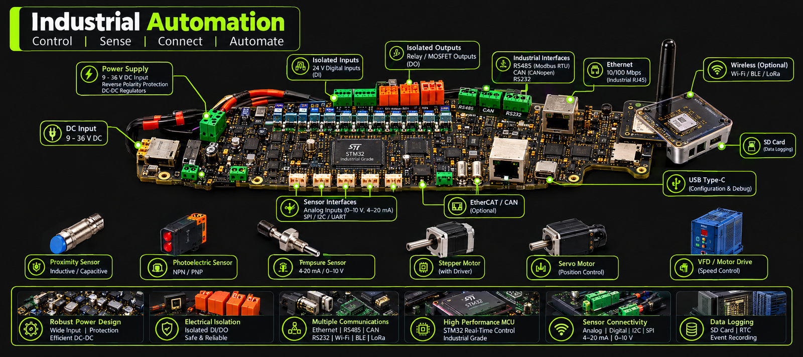Industrial automation machine control electronics